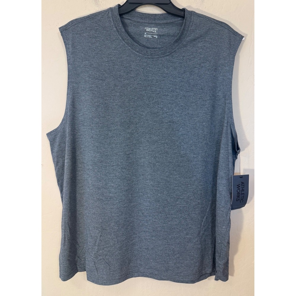 Athletic Works Muscle Tee Men 2XL Grey Tri-Blend Tank Top Shirt NEW